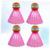 LIOOBO 4pcs Luminuous Badminton Light up Shuttlecocks Badminton Balls Shuttlecocks for Light up Badminton Birdies Kid Badminton Birdie Badminton Led Pink The Bird Luminous view 4