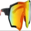 Calabria 7754RV Shield Cycling Sunglasses Black Red Green Mirror Men Women Sports Wraparound Shades UV400 Fishing view 4