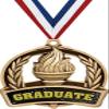 Graduation Medals, 2" Gold Graduate Achievement Medal Award, Comes With Neck Ribbon, 50 Pack view 1