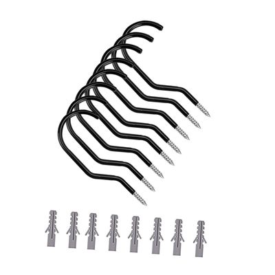 LIOOBO 8pcs Save Space Bike Hooks Heavy Duty Bike Hanger for Wall Ceiling Garage Bolts Non-marring Coating