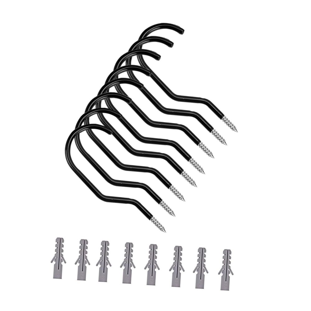 LIOOBO 8pcs Save Space Bike Hooks Heavy Duty Bike Hanger for Wall Ceiling Garage Bolts Non-marring Coating