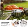 BCOATH 3Pcs Camping Tableware Folding Stainless Steel Bowls with Mesh for Outdoor Activities Hiking Backpacking Picnic and Travel view 2