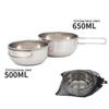 BCOATH 3Pcs Camping Tableware Folding Stainless Steel Bowls with Mesh for Outdoor Activities Hiking Backpacking Picnic and Travel view 3
