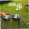 BCOATH 3Pcs Camping Tableware Folding Stainless Steel Bowls with Mesh for Outdoor Activities Hiking Backpacking Picnic and Travel view 4