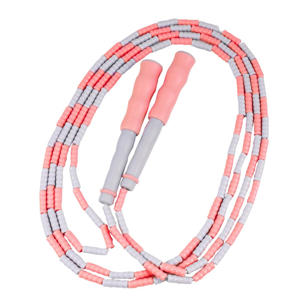 Anneome Bamboo Jump Rope Beaded Skipping Rope Weighted Jute Adjustable Exercise Fat Burning