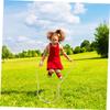 Anneome Bamboo Jump Rope Beaded Skipping Rope Weighted Jute Adjustable Exercise Fat Burning view 4