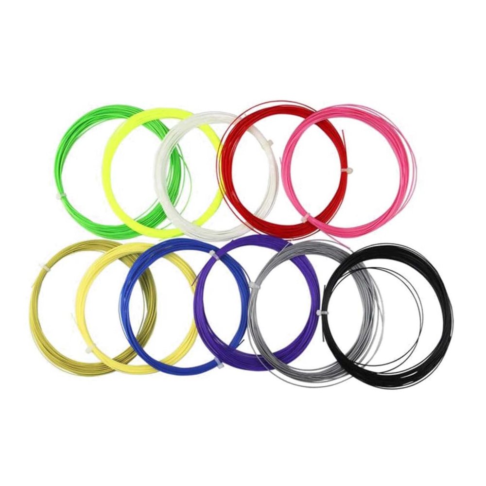 Anneome Badminton String Bulk Pack 10pcs Replacement Lines High Elasticity for Accurate Hitting for Rackets