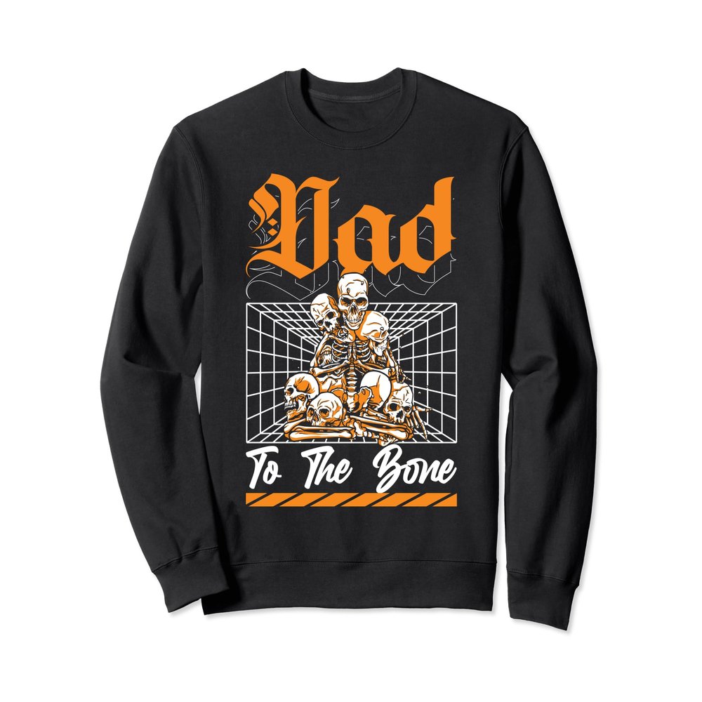 Dad To The Bone Funny Bone Spooky Skeleton Hand Halloween Sweatshirt