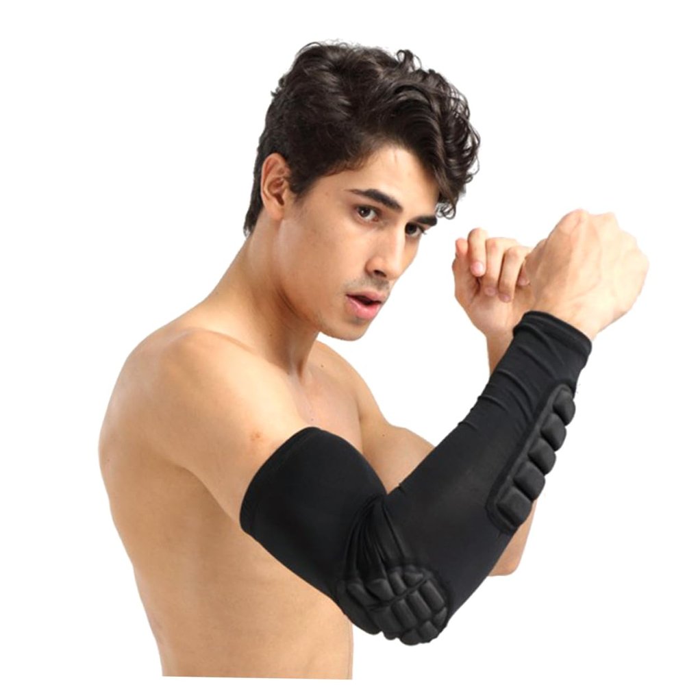 LIOOBO Elbow Pads Compression Arm Sleeves for Men and Women Protective Sports Sleeve for Basketball Football Volleyball Baseball Moisture-wicking Non-slip Design Black