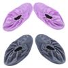 2 Pairs Bowling Shoe Covers for Women & Kids: Non-Slip Fleece Fabric Reusable Washable Indoor Outdoor Sports Shoe Protectors (Silver Grey & Grape Purple Adult Size)