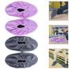 2 Pairs Bowling Shoe Covers for Women & Kids: Non-Slip Fleece Fabric Reusable Washable Indoor Outdoor Sports Shoe Protectors (Silver Grey & Grape Purple Adult Size) view 3