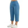 Zac & Rachel Women's Tencel Capri Length Button Front Pant with Stitched Utility Pocket and Ankle, Medium Wash, M view 2