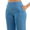Zac & Rachel Women's Tencel Capri Length Button Front Pant with Stitched Utility Pocket and Ankle, Medium Wash, M view 3