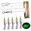 Anneome High Visibility Fishing Hooks Fish Shapes Luminous String Hooks Carbon Steel for Bass Fishing view 1