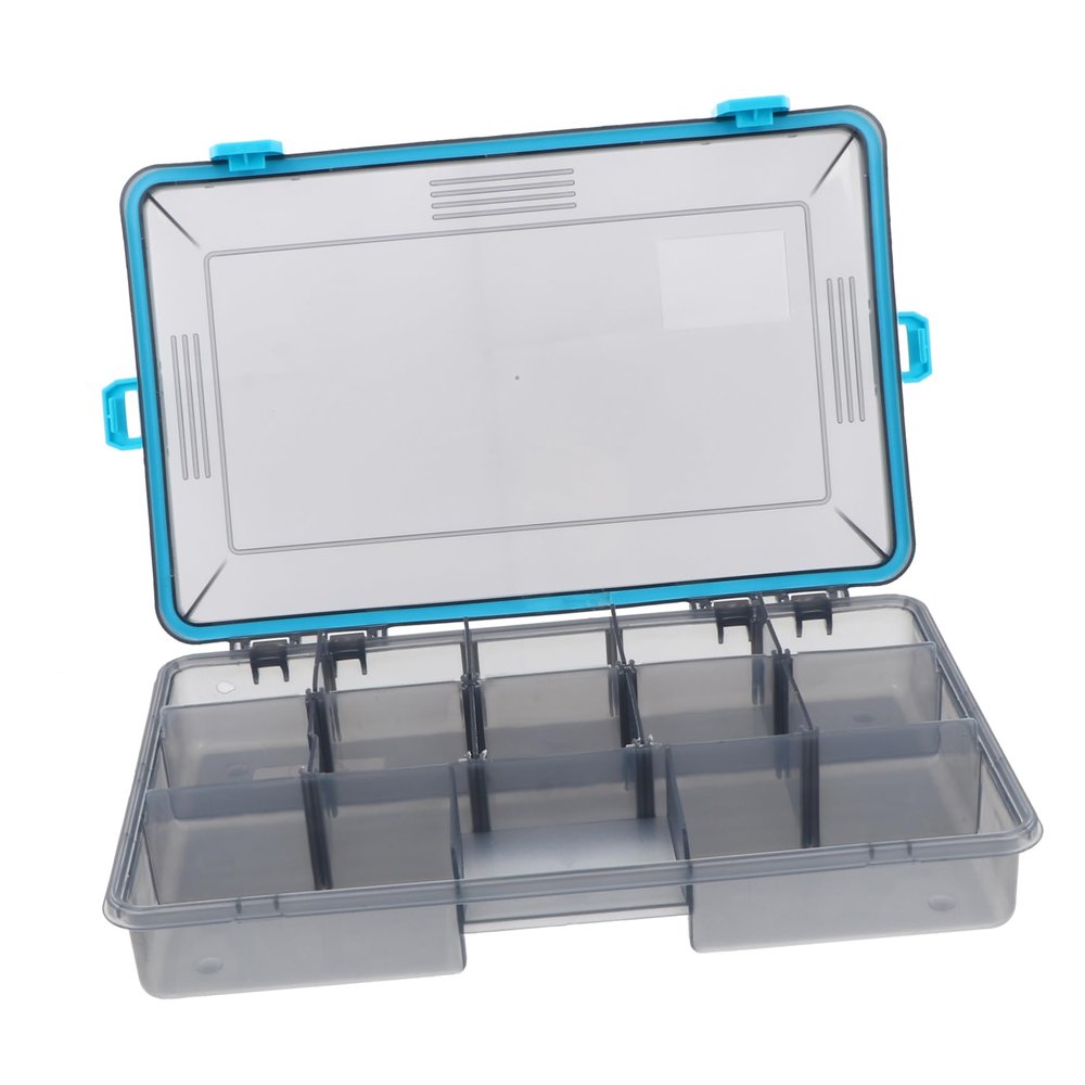 Anneome Lure Box with Adjustable Compartments Sturdy Fishing Tackle Storage Case for Organizing Baits and Hooks Large Fishing Gear Organizer Blue