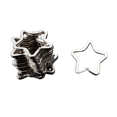 Anneome 50pcs Split Key Ring Star Shape Keychain Connectors Creative Pentagram Key Holder Accessories for Home and Bag Organization