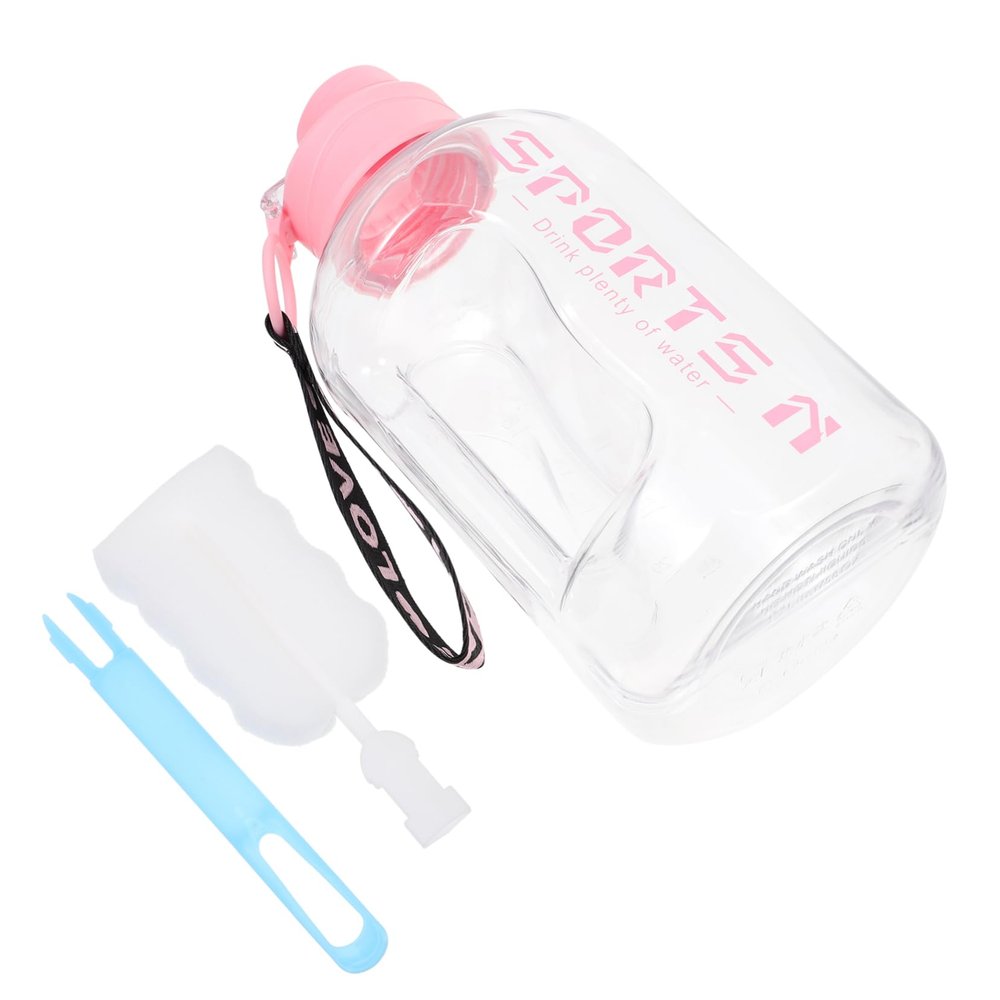 LIOOBO Collapsible Water Bottle Large Capacity Sports Water Bottle Reusable Outdoor Fitness Cleaning Brush Sturdy