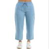 Zac & Rachel Women's Tencel Ankle Length Pant with Elastic Wasitband, Self Adjustible Belt and Functional Side Cargo Pockets, Light Wash, L view 1