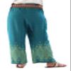 RaanPahMuang Striped Cotton Thai Fisherman Wrap Pants Thai Stamped Art Print, Large-X-Large, Thin Striped Cotton - Thai Traditional - Cyan Blue view 3