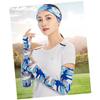 LIOOBO 2pairs Camouflage Blue Polyester Arm Sleeves for Sun Protection Breathable and Stretchy Elbow Covers for Outdoor Activities Like Cycling and Fishing view 2