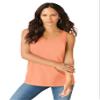 Roaman's Women's Plus Size Plus Size Cotton Scoopneck Tank Top - 5X, Orange Melon view 1
