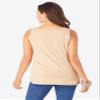 Roaman's Women's Plus Size Plus Size Cotton Scoopneck Tank Top - 5X, Orange Melon view 2