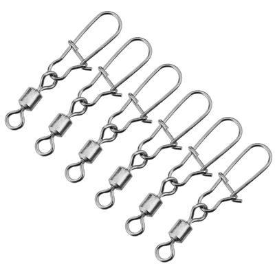 Anneome 100pcs Fishing Hook Connector Rolling Swivel Chamfer Design for Bass and Fishing Accessories High Performance for Various Rigs and Leader Trace