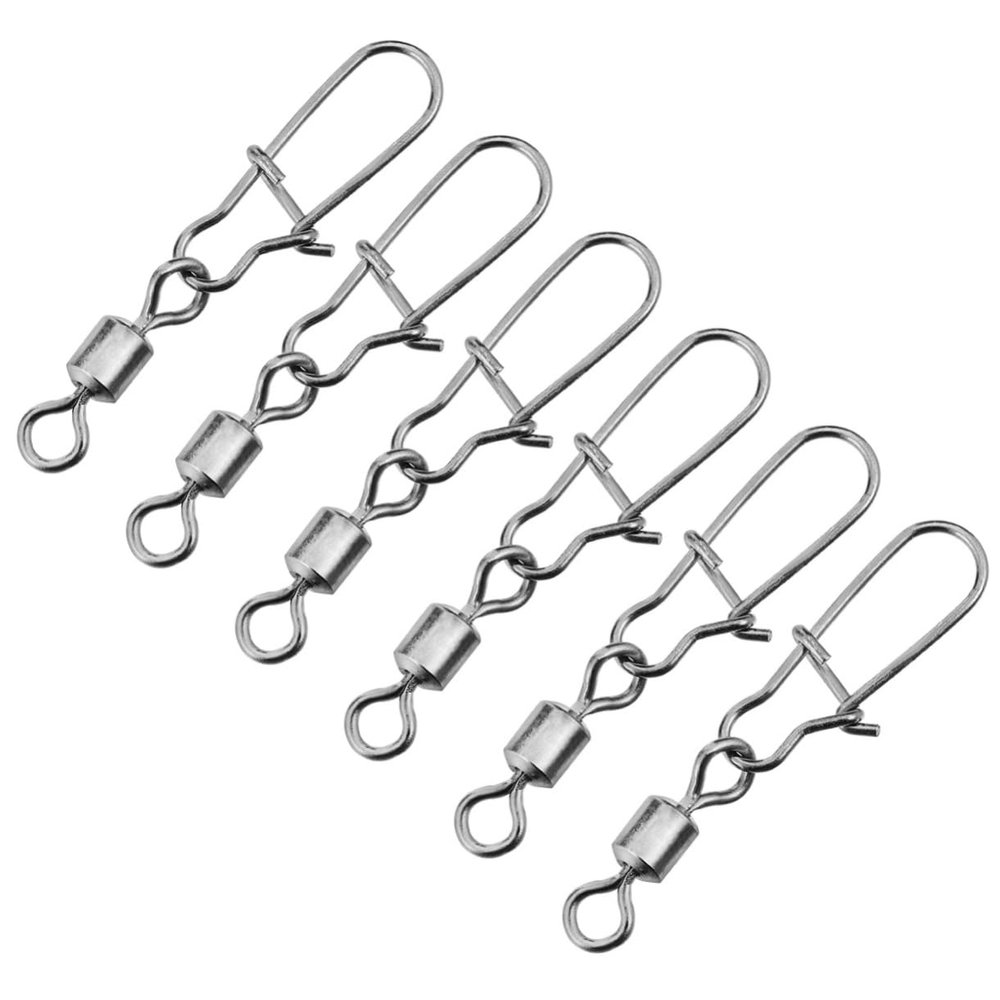 Anneome 100pcs Fishing Hook Connector Rolling Swivel Chamfer Design for Bass and Fishing Accessories High Performance for Various Rigs and Leader Trace