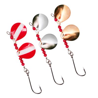 LIOOBO 3pcs Unique Pattern Sequins Fishing Hooks Metal Head Hooks for Bass Fishing Baits Random Color