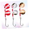 LIOOBO 3pcs Unique Pattern Sequins Fishing Hooks Metal Head Hooks for Bass Fishing Baits Random Color view 2