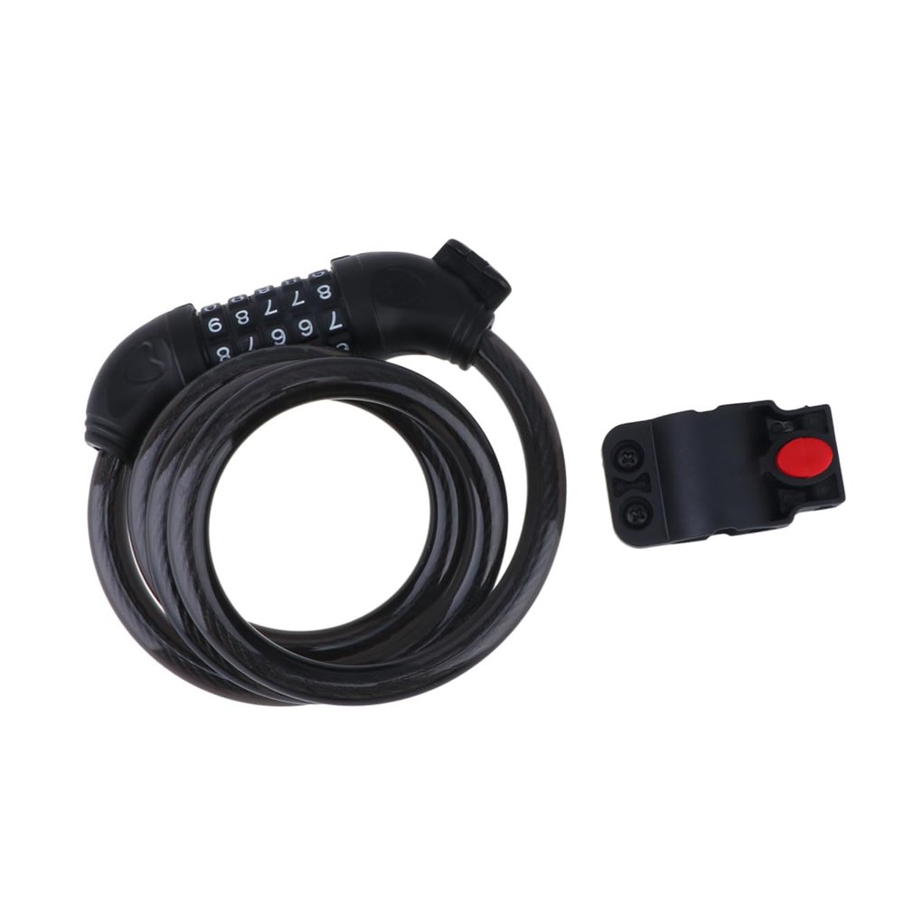Anneome Combination Bike Lock Theft Cable Lock for Mountain Bikes Motorcycles Scooters Security Black