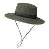 Mens Wide Brim Mesh Sun Hat L XL Extra Large Size UV Protection Boonie Bucket Sunhat Summer Golf Hiking Safari Outdoor Fishing SPF50 Army Green view 1