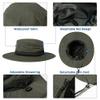 Mens Wide Brim Mesh Sun Hat L XL Extra Large Size UV Protection Boonie Bucket Sunhat Summer Golf Hiking Safari Outdoor Fishing SPF50 Army Green view 3