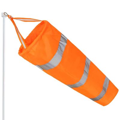 30'' Airport Wind Sock with Reflective Strap for Visibility in Night, Waterproof Wind Vane Rip-Stop Nylon Wind Direction Measurement Sock Bag for Outdoors Airport Farm Park(Stand Not Include)