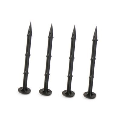 Anneome 100pcs Garden Tent Stakes Heavy Duty Plastic Canopy Pegs Bulk Pack Black Sturdy for Camping Hiking