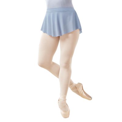 Adult Soft Mesh Side Split Short Dance Skirt Grey Blue