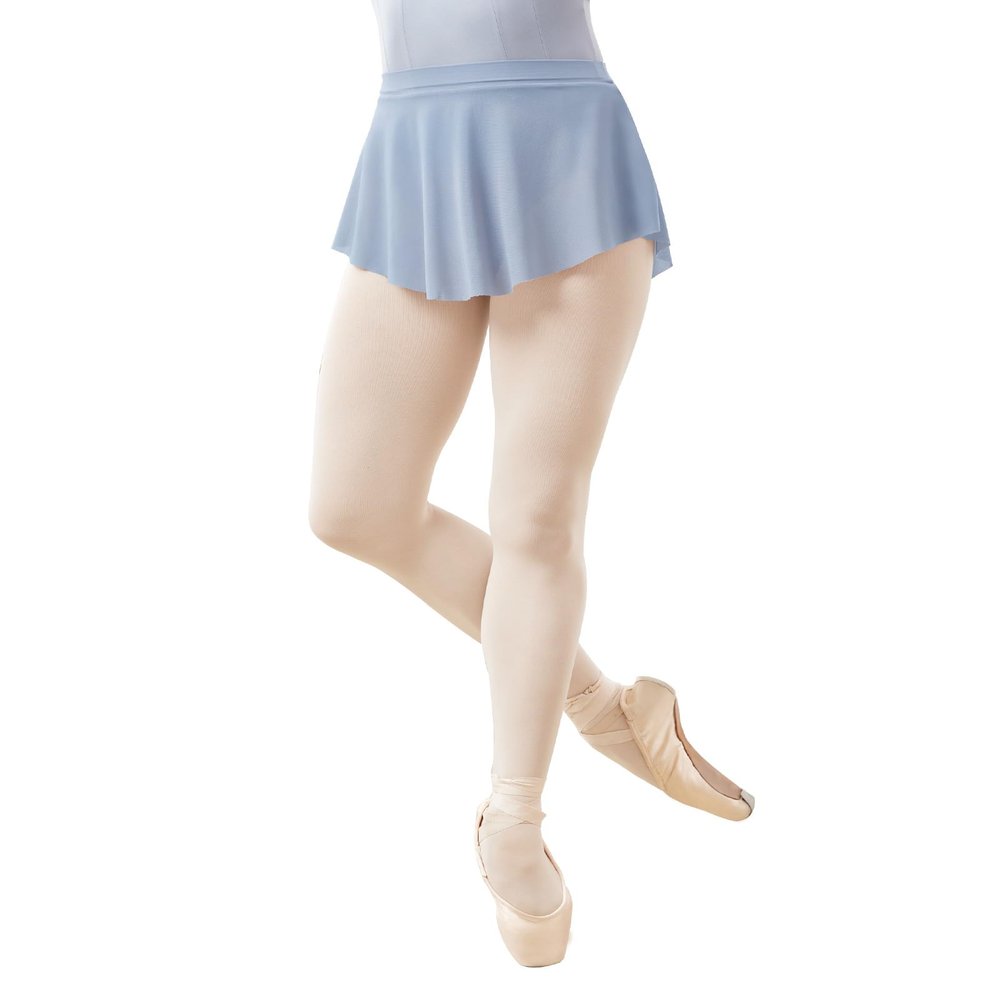 Adult Soft Mesh Side Split Short Dance Skirt Grey Blue