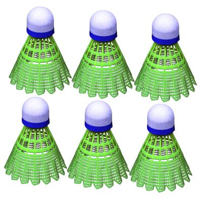 Anneome 6pcs Lightweight Plastic Shuttlecocks for Badminton Durable Nylon Balls Rounded Cork Tips for Enhanced Stability and Bounce Sports Gadget for Boys and Girls and Beginners Yellow