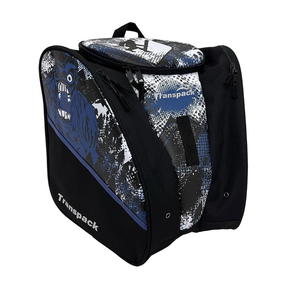 TRANSPACK Edge Junior+ Water-Resistant 38L Ski/Snowboard Boot Helmet Goggles & Gear Backpack Bag, Blue Yeti