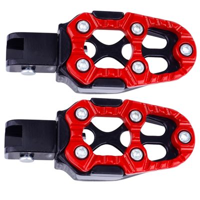 Anneome Aluminum Alloy Motor Pedals Hollow Design for Enhanced Stability and Comfort Non-Slip Surface for Electric Bikes and Motorcycles Lightweight and Durable Foot Pedal Accessories Red