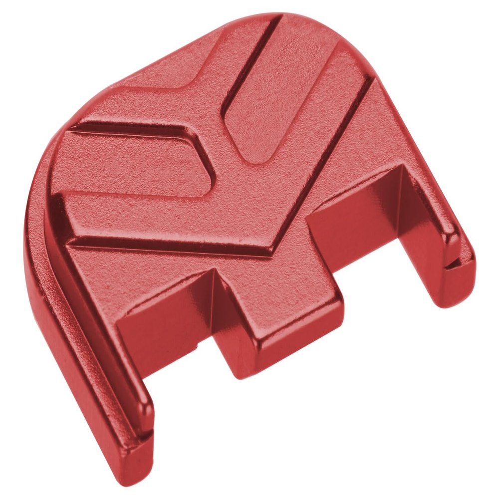 NDZ Performance Slide Cover Back Plate for Glock Gen 1-5 G17 G19 G22 G26 G27 G34 G45 Aspis Cut Anodized Aluminum 9mm .40 Cal USA Made Red