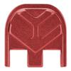 NDZ Performance Slide Cover Back Plate for Glock Gen 1-5 G17 G19 G22 G26 G27 G34 G45  Aspis Cut Anodized Aluminum  9mm .40 Cal  USA Made  Red view 2