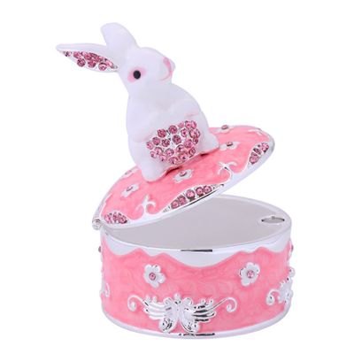 PRETYZOOM Bunny Jewelry Boxes for Girls Trinket Organizer Portable Storage Container for Rings Beads