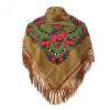 Ethnic Fringed Headband Headwrap Shawl Retro Floral Printed Shawls Women Russian Style Square Scarf (Color : Sky Blue) view 2