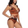 Drtgeds Mars Planet Print Women's One Piece Swimsuits High Waisted Bathing Ruffled Flounce Suit view 3