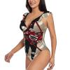 Drtgeds Hockey Sports Print Women's One Piece Swimsuits High Waisted Bathing Ruffled Flounce Suit view 2