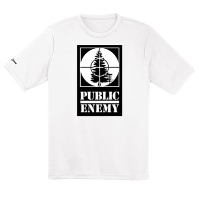 Disc Golf Dry Fit Shirt - Moisture Wicking - Public Enemy - S White