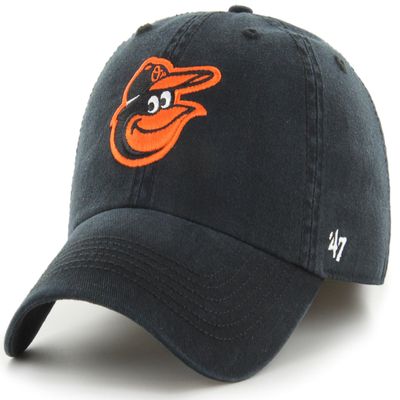 47 MLB Team Color Primary Logo Franchise Fitted Baseball Hat Cap, Unisex Adult - Baltimore Orioles - Black (Medium)