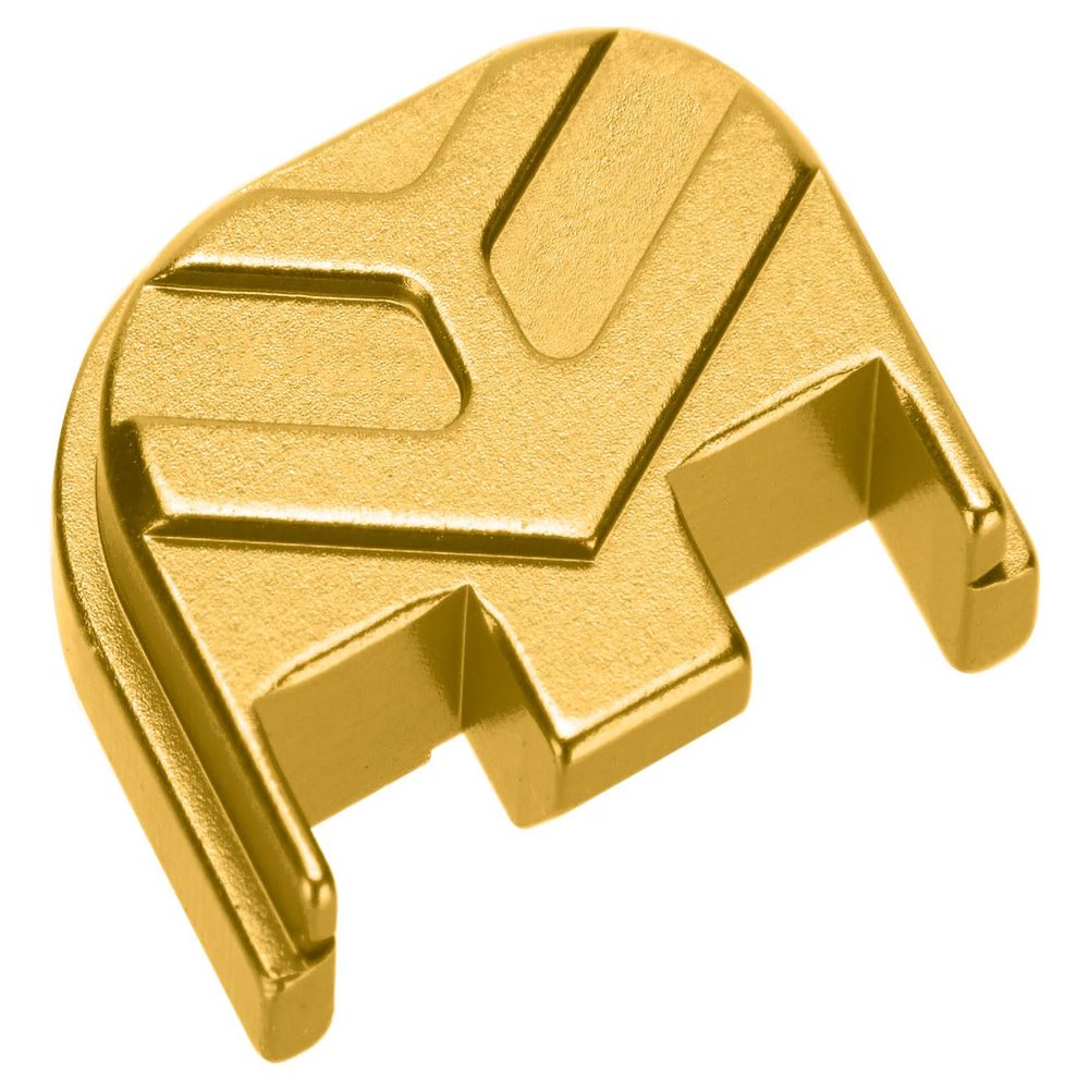 NDZ Performance Slide Cover Back Plate for Glock Gen 1-5 G17 G19 G22 G26 G27 G34 G45 Aspis Cut Anodized Aluminum 9mm .40 Cal USA Made Gold