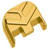 NDZ Performance Slide Cover Back Plate for Glock Gen 1-5 G17 G19 G22 G26 G27 G34 G45  Aspis Cut Anodized Aluminum  9mm .40 Cal  USA Made  Gold view 1